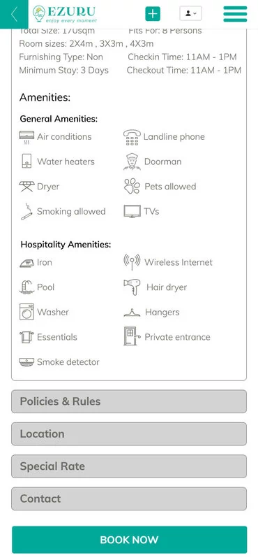 Ezuru booking app