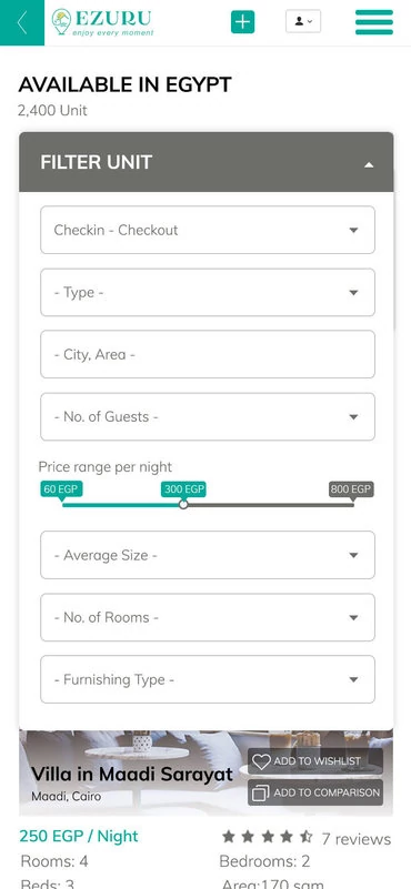 Ezuru booking app