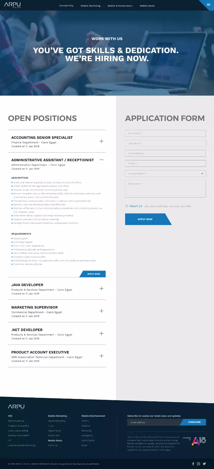 Arpu Plus Website UX design