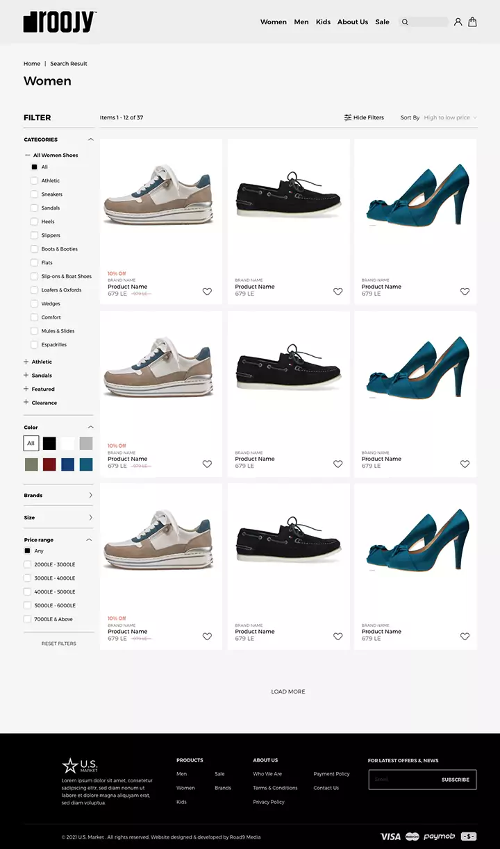 Drooji Online Store UX design