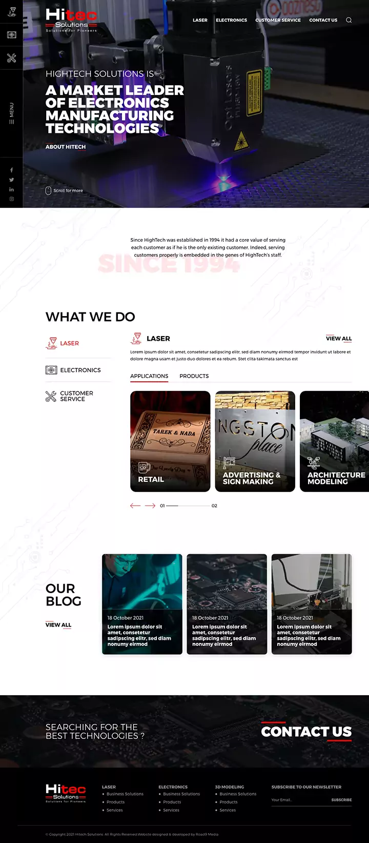 Hitec corporate website design & development