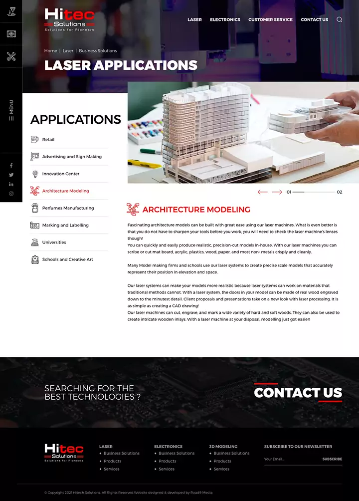 Hitec corporate website design & development