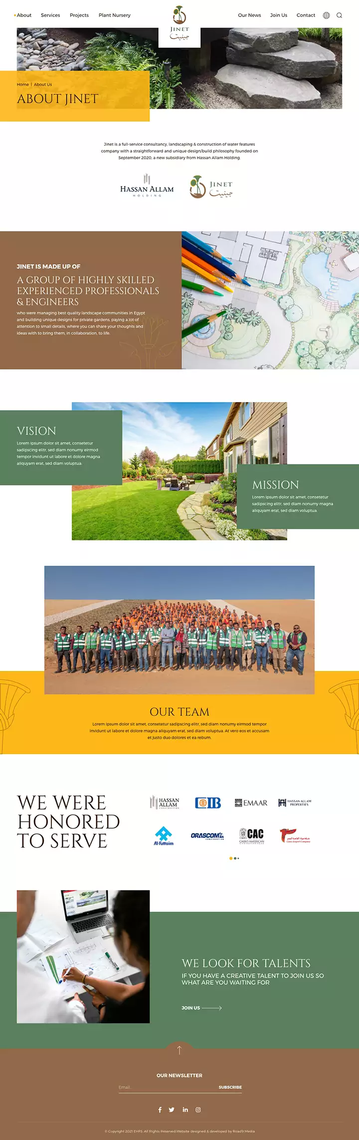 Jinet Landscape Website Design & Development