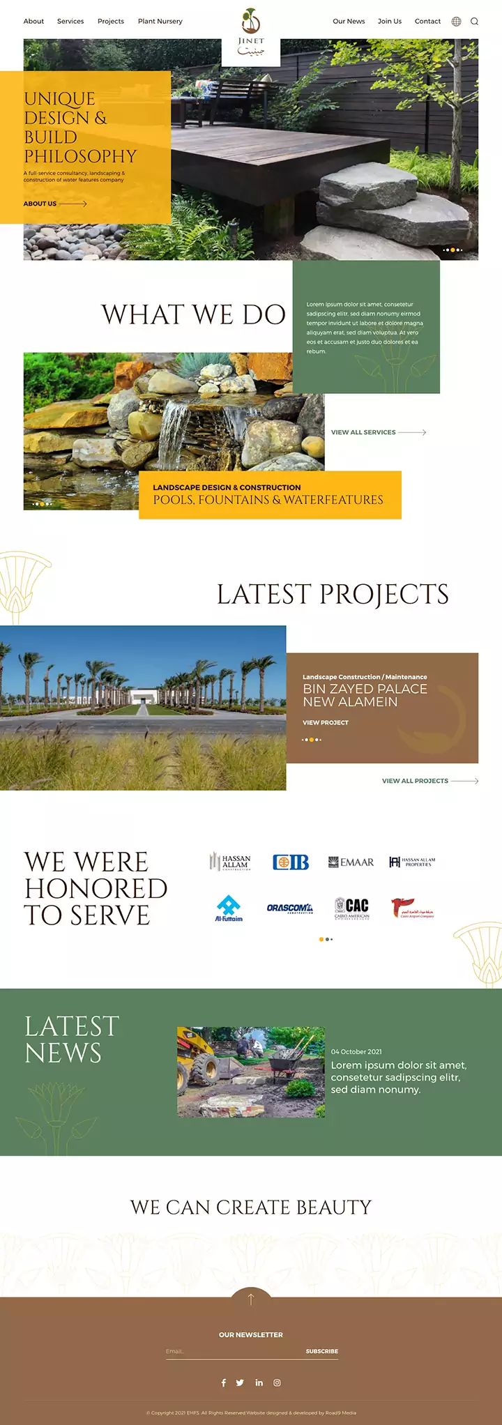 Jinet Landscape Website Design & Development