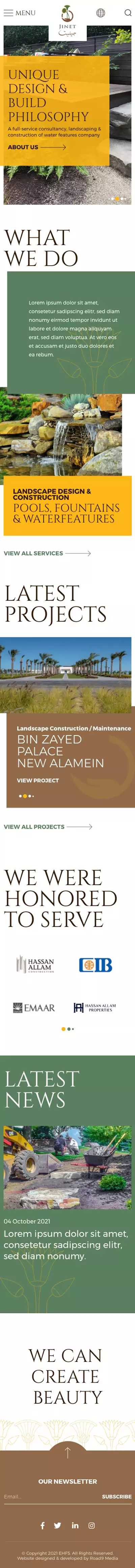 Jinet Landscape Website Design & Development