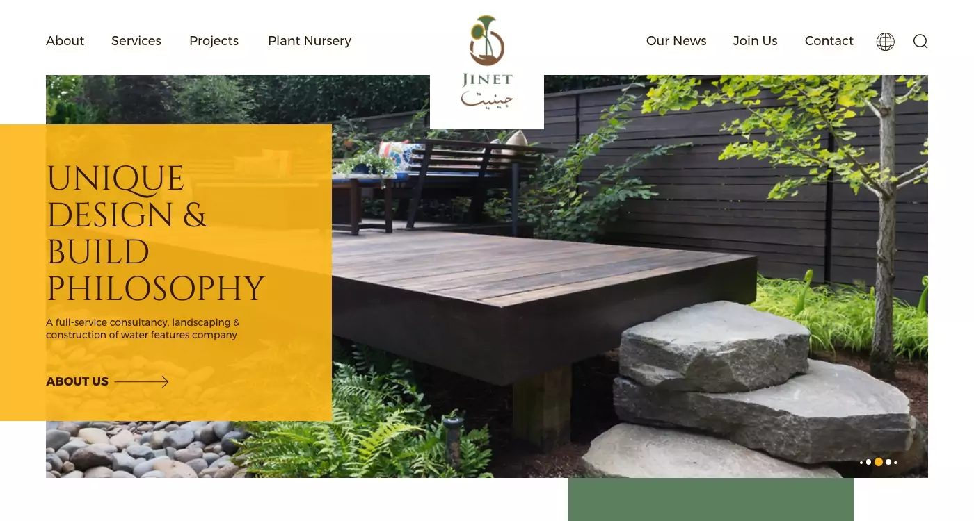 Jinet Landscape Website Design & Development