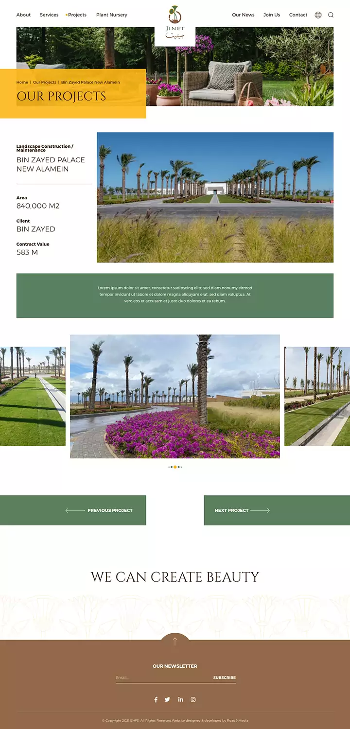 Jinet Landscape Website Design & Development