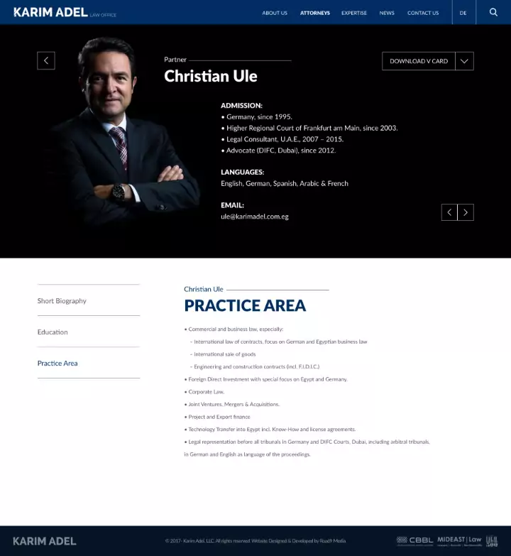 KARIM ADEL LAW FIRM website design & development