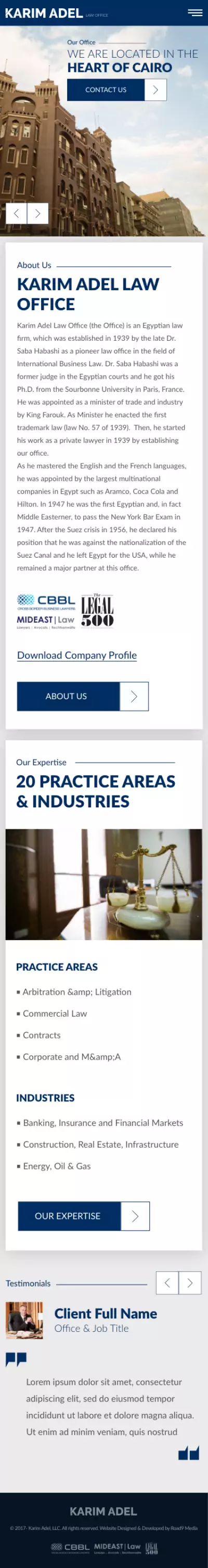 KARIM ADEL LAW FIRM website design & development