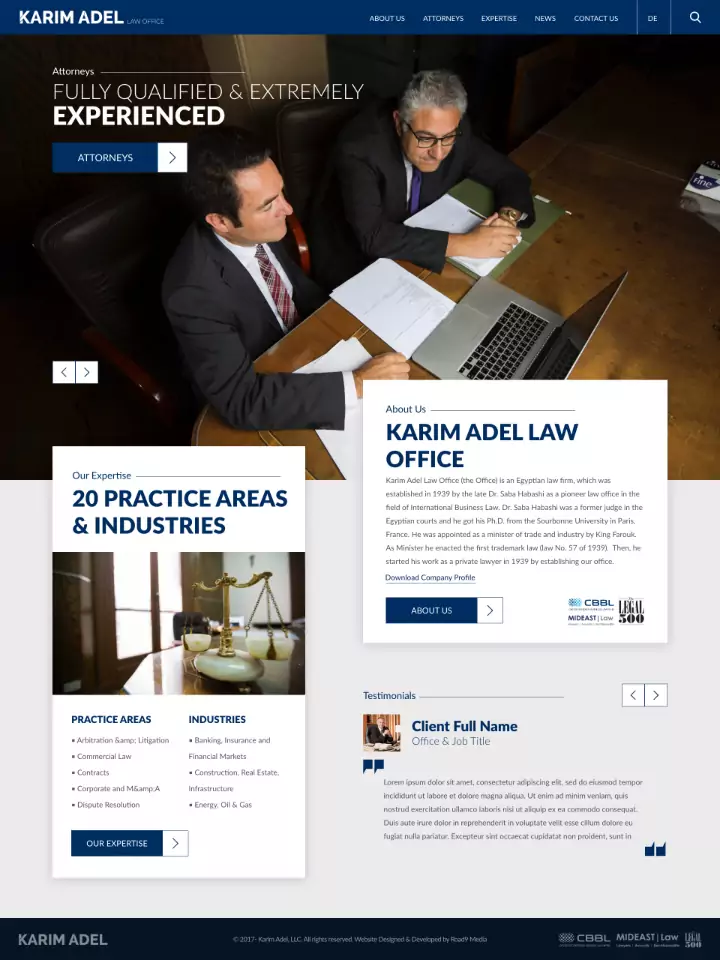KARIM ADEL LAW FIRM website design & development