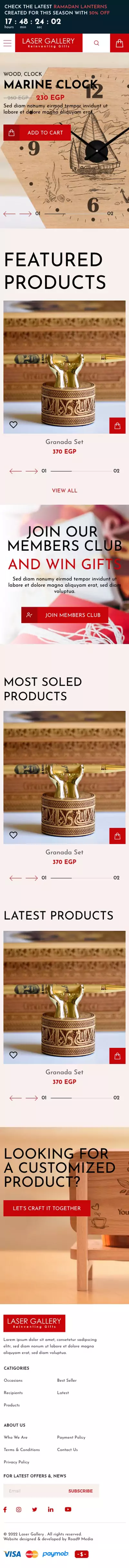 Laser Gallery Online Store Design & Development