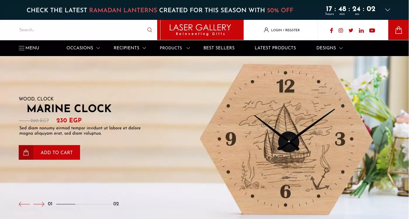 Laser Gallery Online Store Design & Development