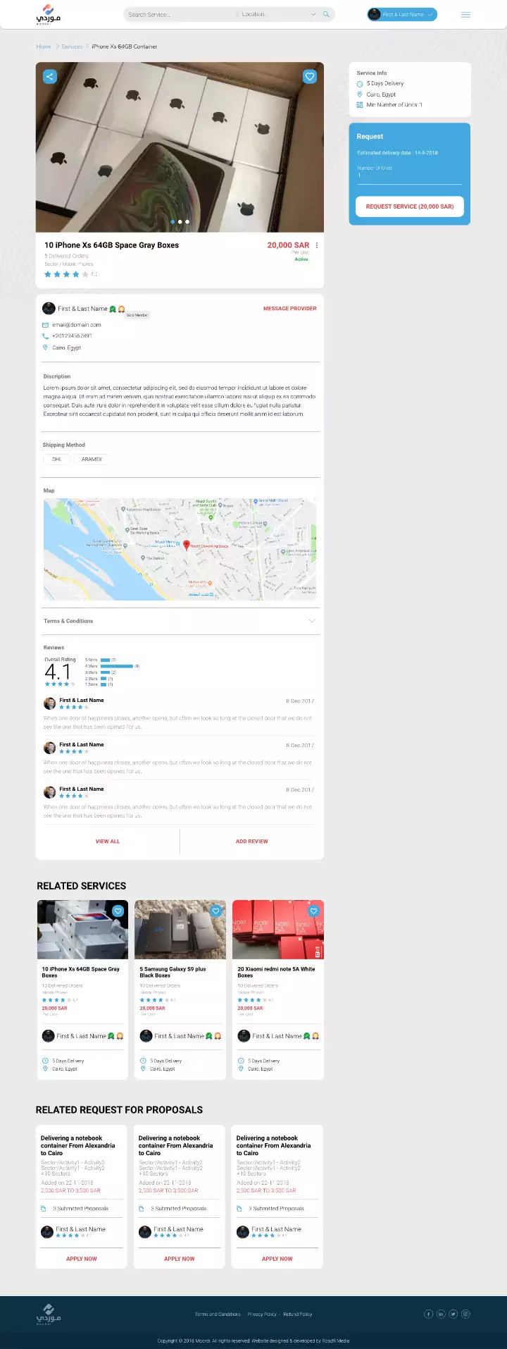 Moordi B2B marketplace UX design