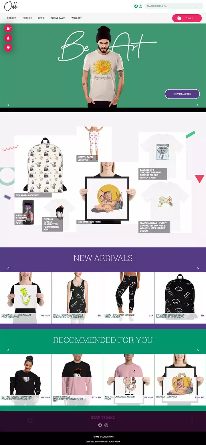 Oddz online fashion store design & development