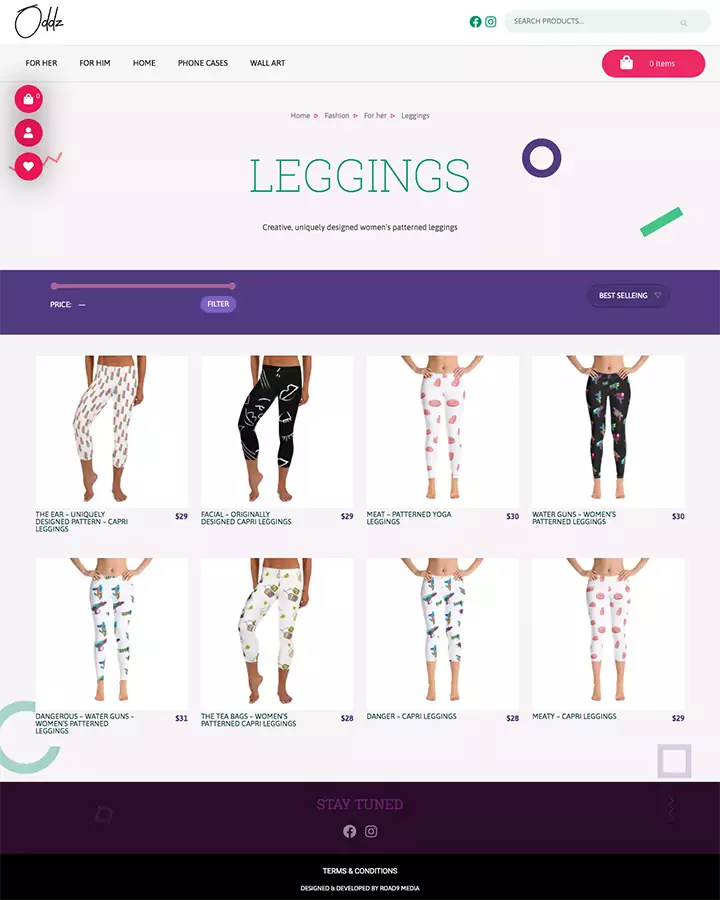 Oddz online fashion store design & development