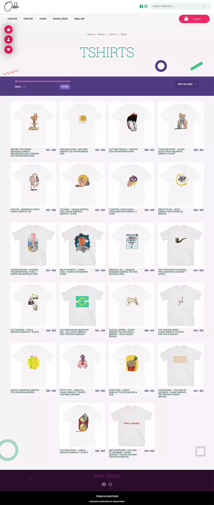 Oddz online fashion store design & development