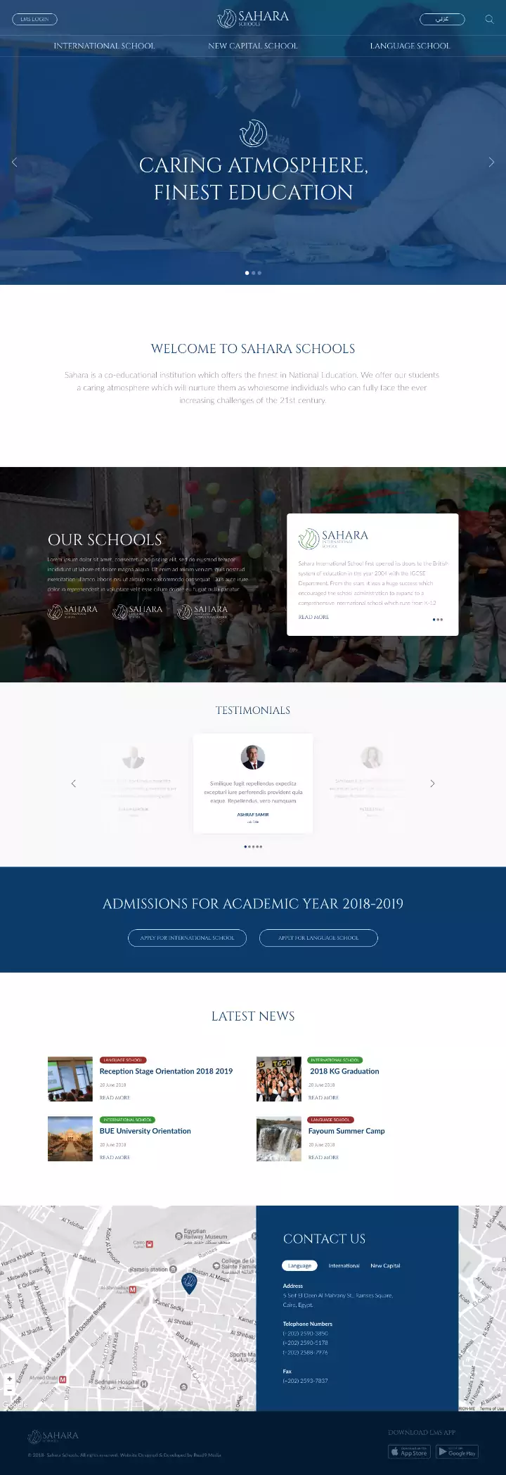 Sahara Schools Website Design & Development