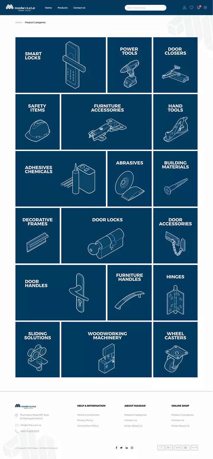Masdar Hardware Online Store UX Design