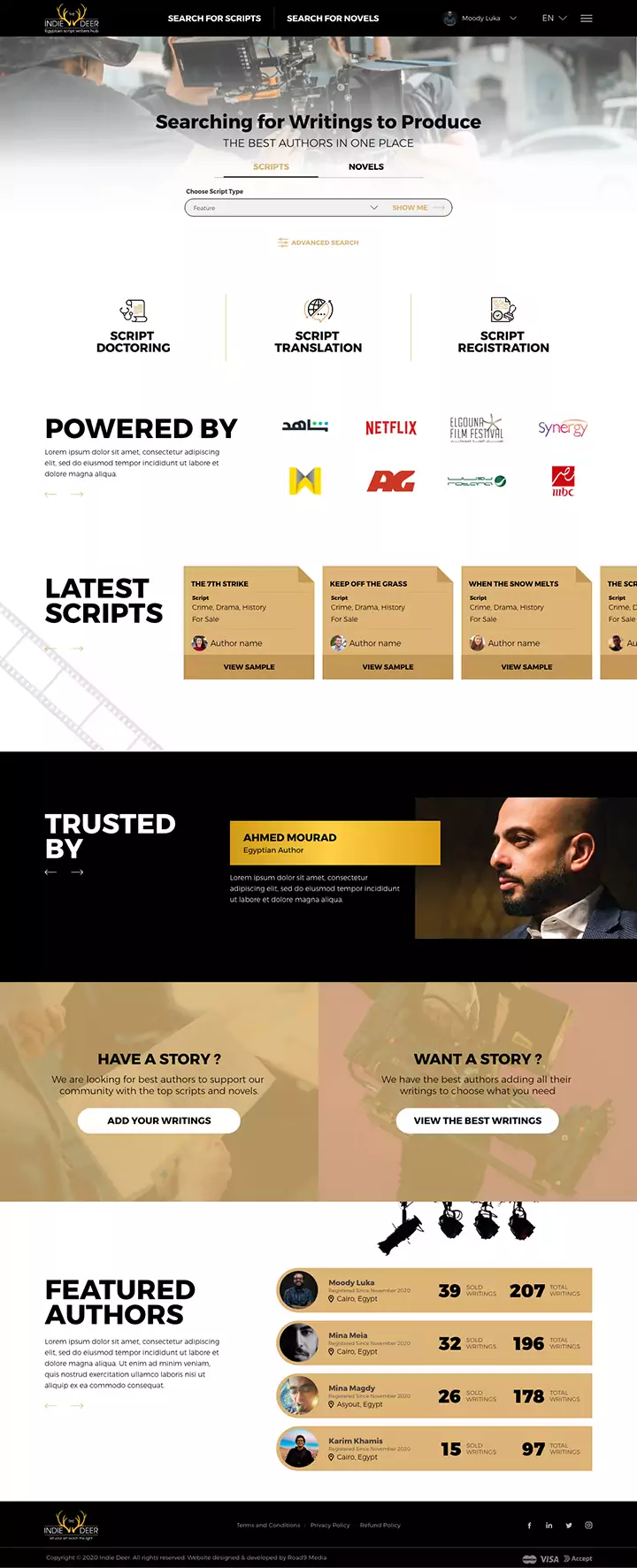 The-Indie-Deer Talents Marketplace UX design