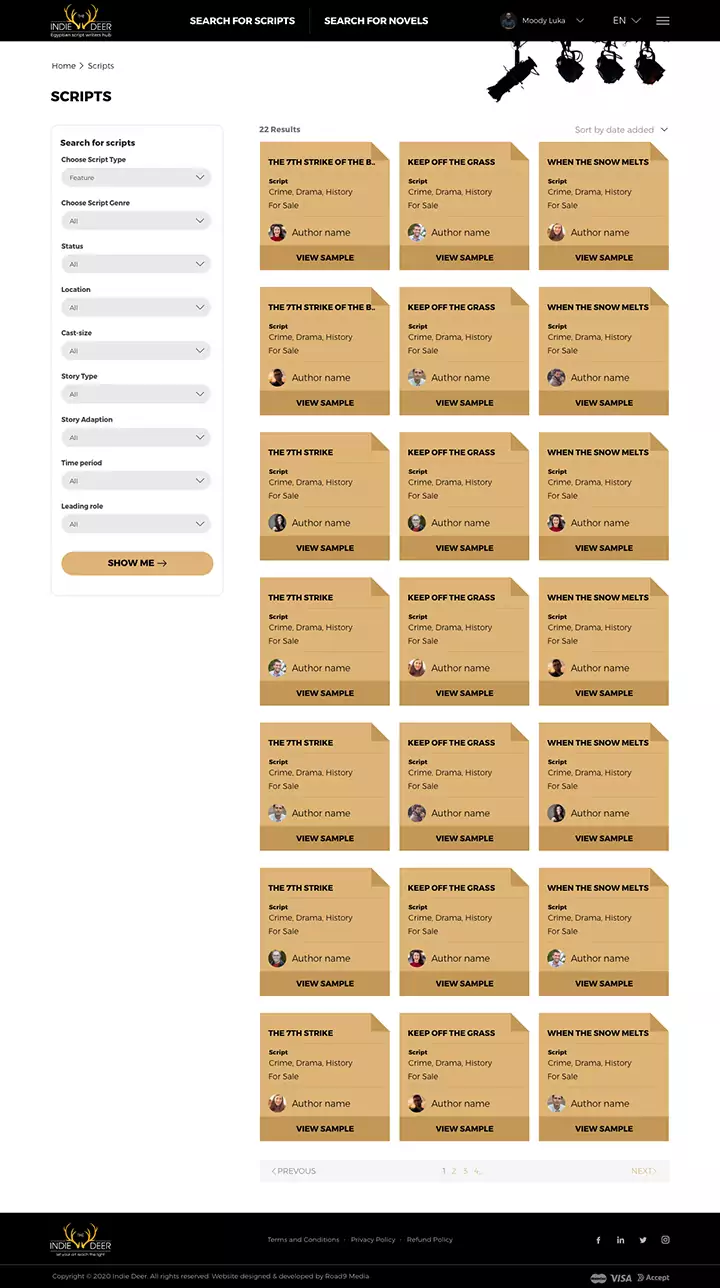 The-Indie-Deer Talents Marketplace UX design