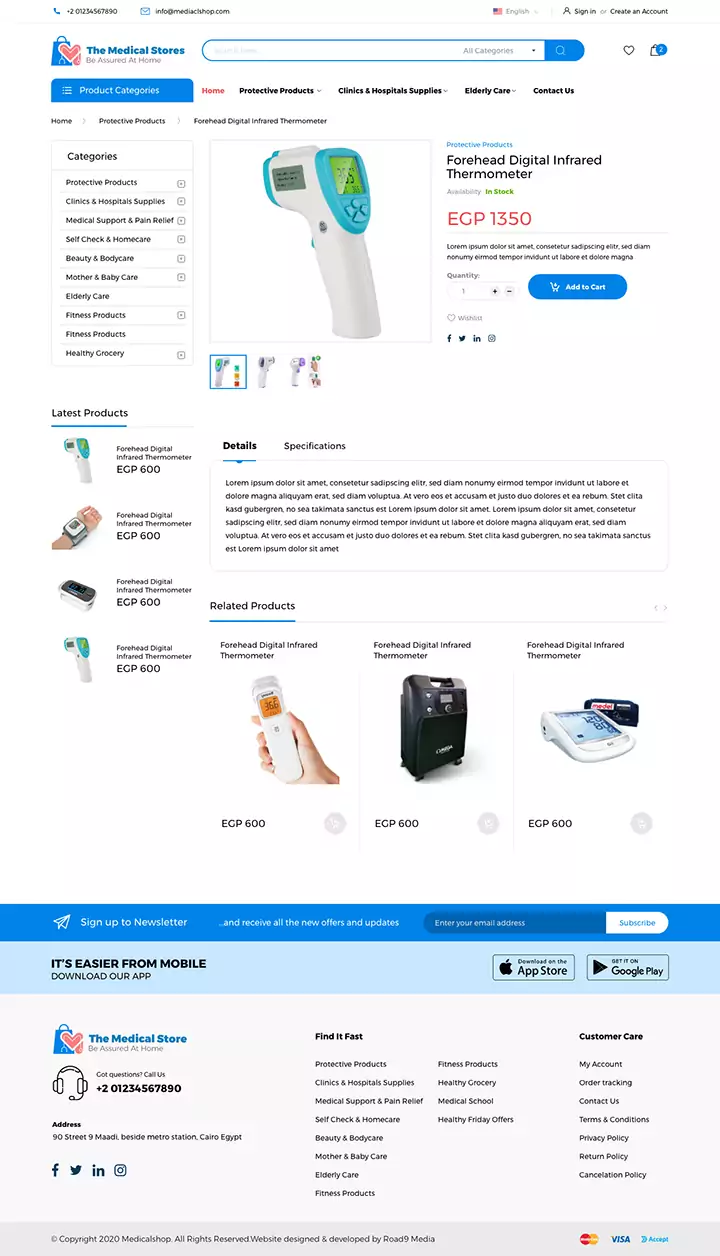 The Medical Store, Online Store UX Design