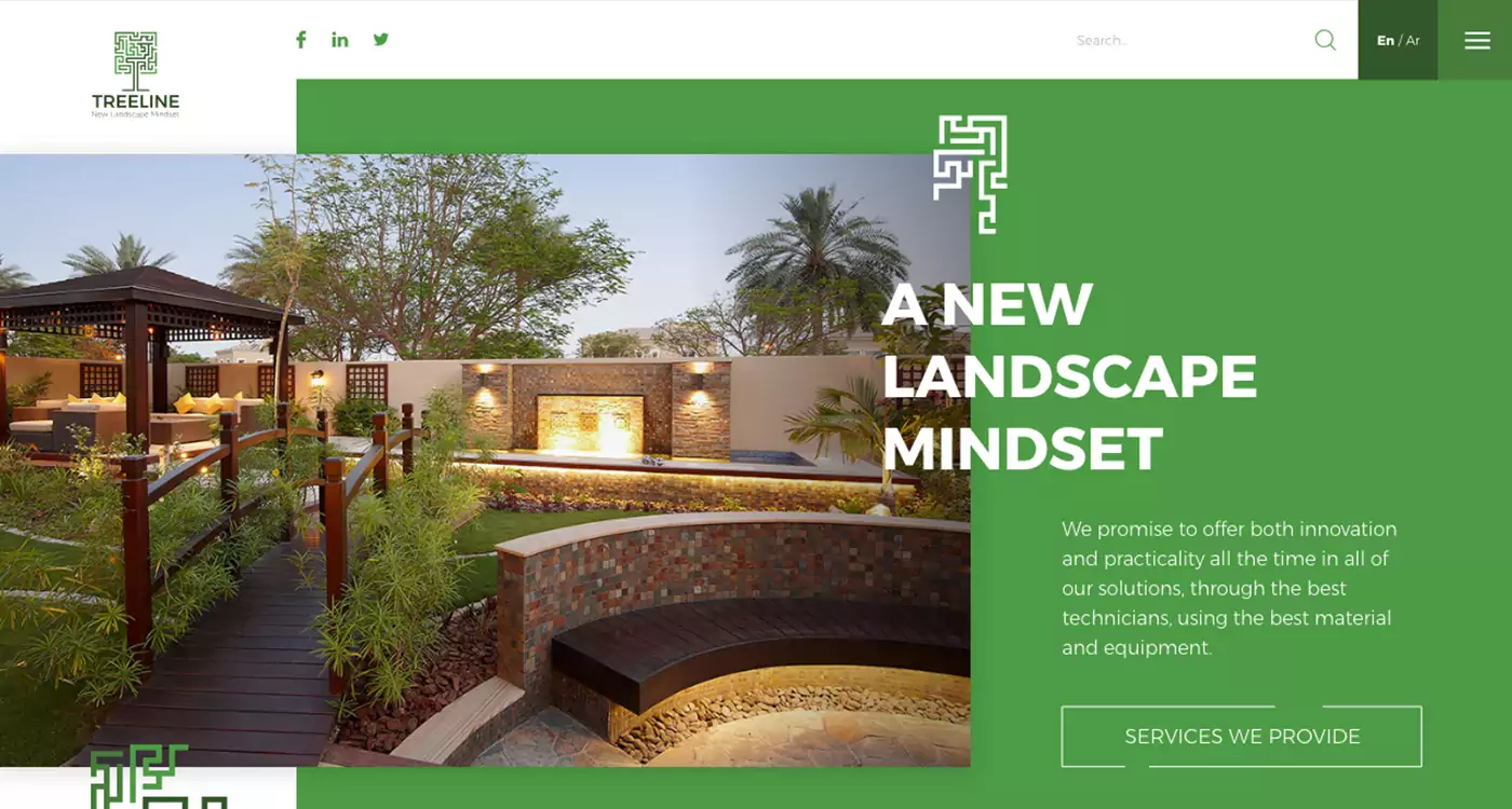 Treeline Landscape Corporate website UX design