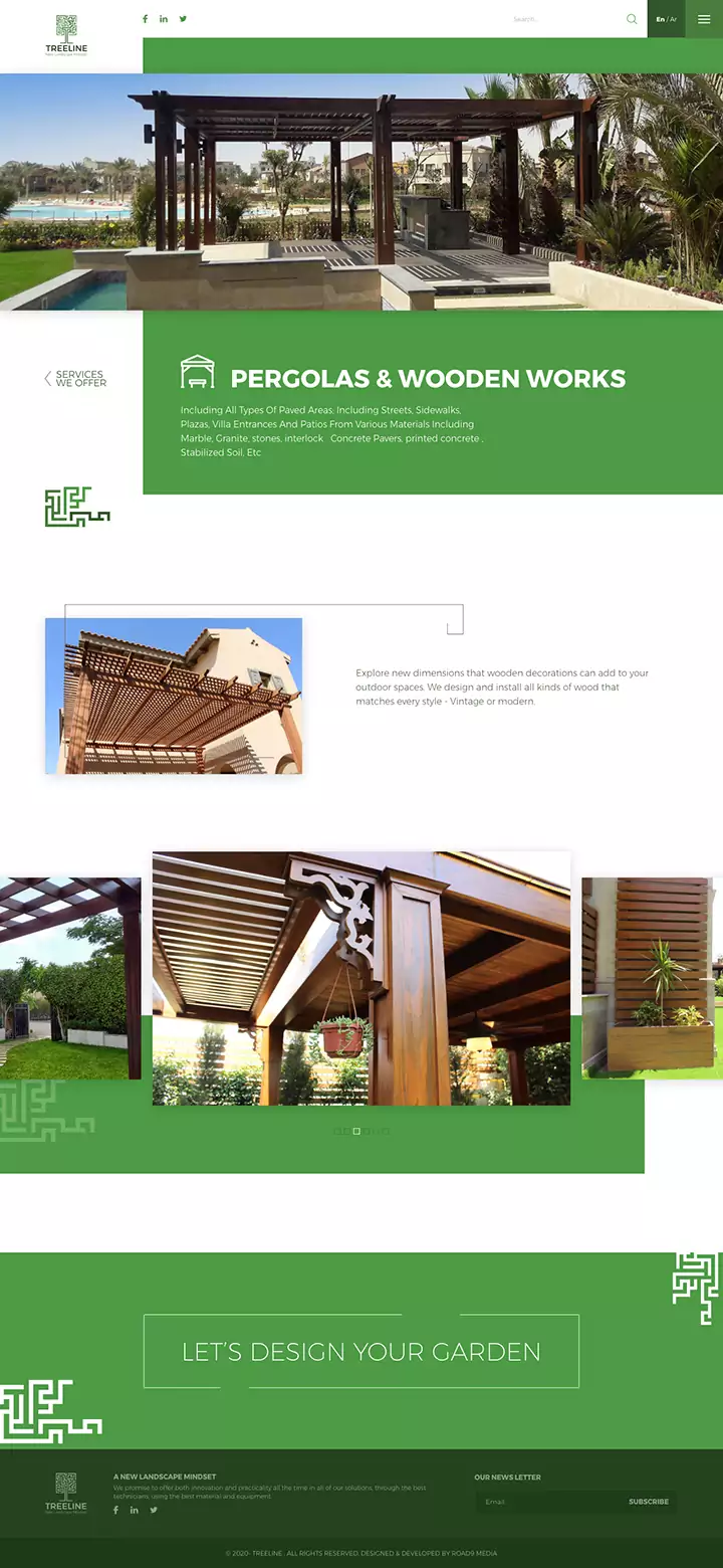 Treeline Landscape Corporate website UX design