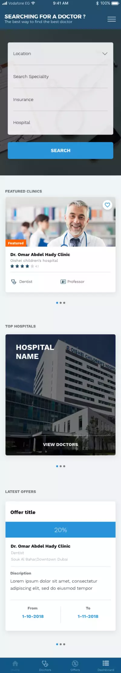 ZDoctor UAE Medical Directory UX design